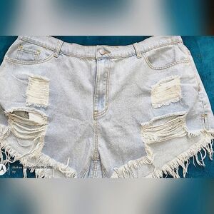 NEVER WORN, Shein 3xl, Distressed, Light Blue, Shorts, Pockets, 28'L